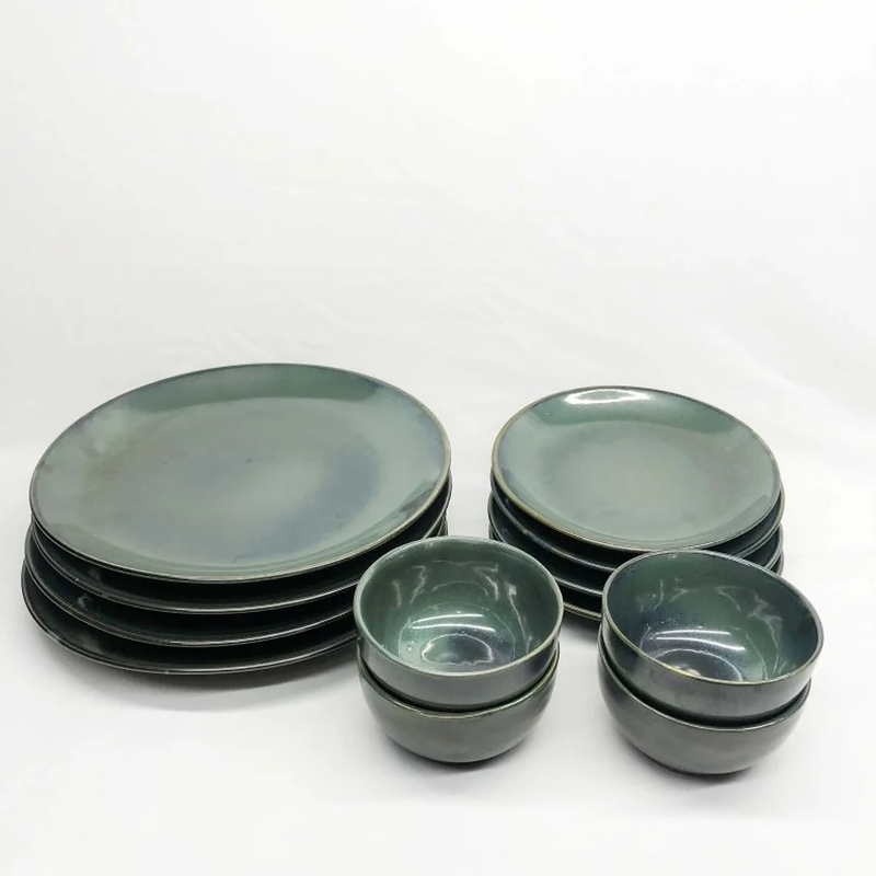 Moss Green Dinner Set (Set of 12)